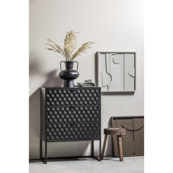 Woood Vase Vere Metal Black 37 Cm