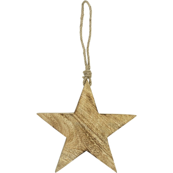 Star Pendant Mango Wood 19 Cm
