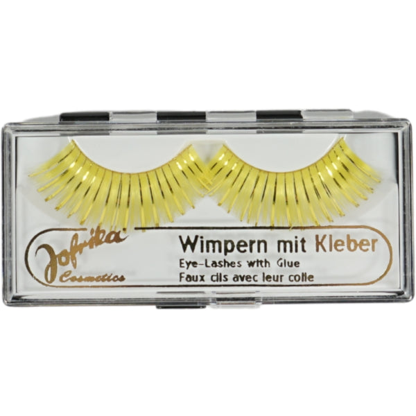 Jofrika Cosmetics Valse wimpers Geel/glitter 9,5 Cm B-kwaliteit