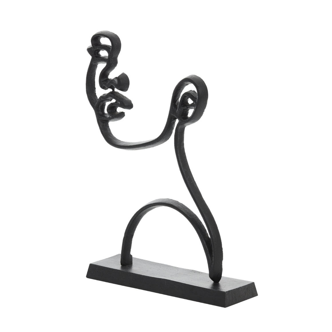Light & Living Statue Face Matte Black 38 Cm