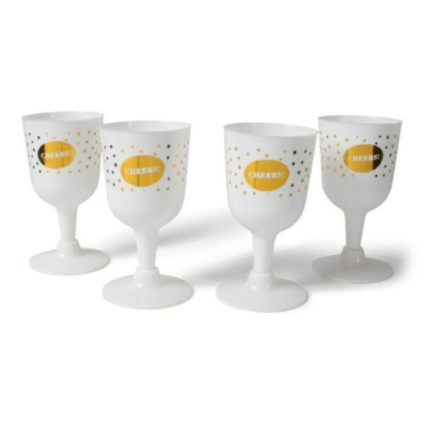 Senza Wine Glasses White/gold 140 Ml 4 Pieces