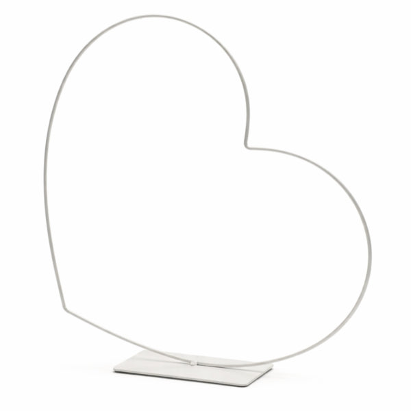 Decorative Heart Frame Horizontal White 58 Cm