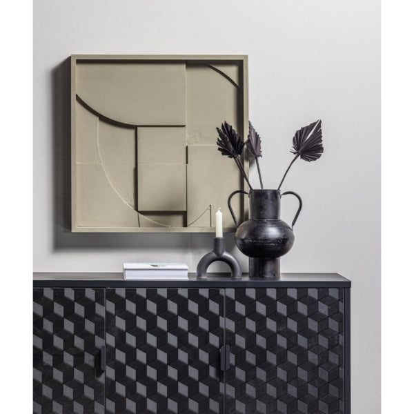 Woood Vase Vere Metal Black 28 Cm
