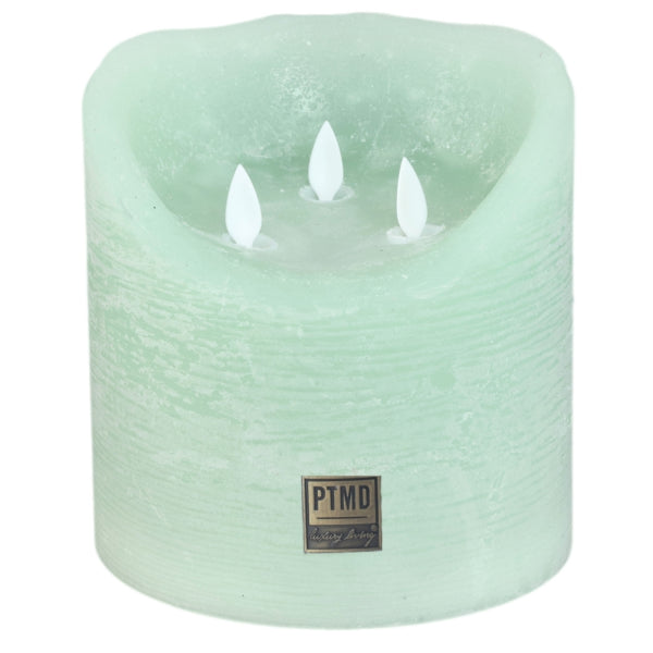 Ptmd Lumanare Pillar Led Functionata cu Baterie Xxl Verde Salvie 15 X 15 Cm
