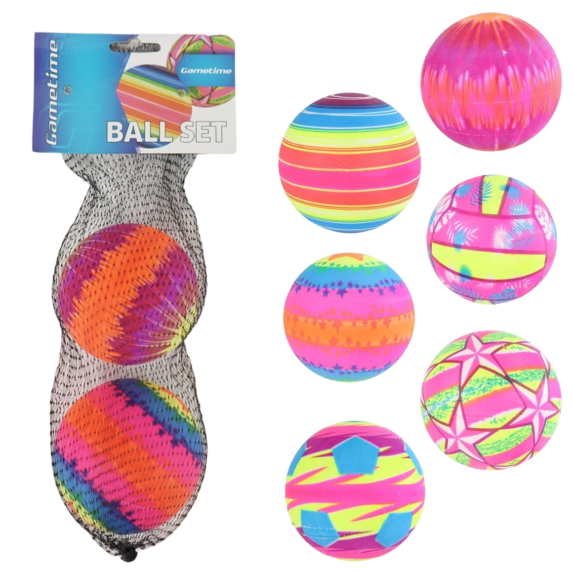 Gametime Balls In Net 8 Cm Assorted Set Of 2