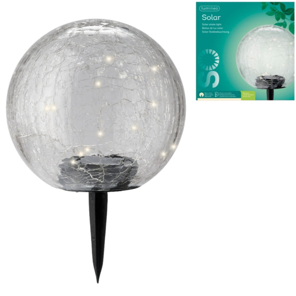 Solar Led Garden Lamp Transparent Glass 29 Cm