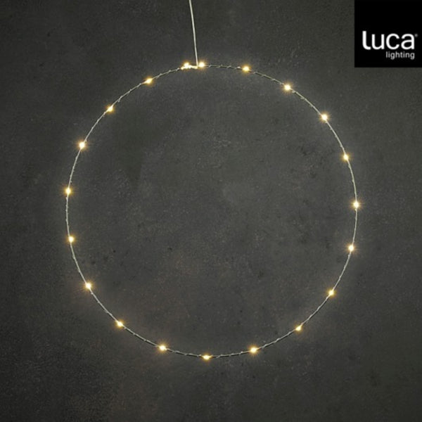 Silver-colored Circle With Led Lighting Battery Operated 50 Cm