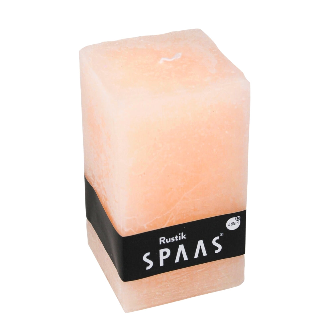 (r) Spaas Rustic Square Pillar Candle Salmon 7 X 13 Cm