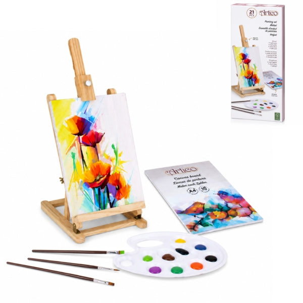 Painting Set With Easel 21-piece