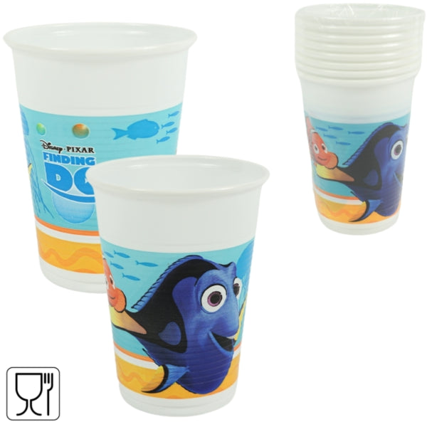 Finding Dory Plastic Cups 200 Ml 8 Pieces
