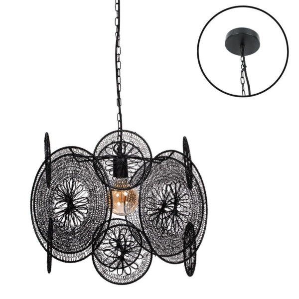 Lampada A Sospensione Ptmd Desh Nera 40 Cm