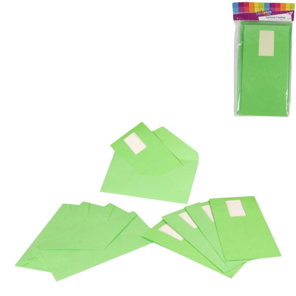 Cartes d'invitation et enveloppes vertes 5 pièces