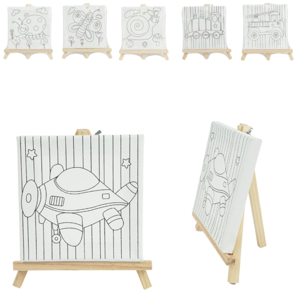 Easel With Canvas 19.5 Cm