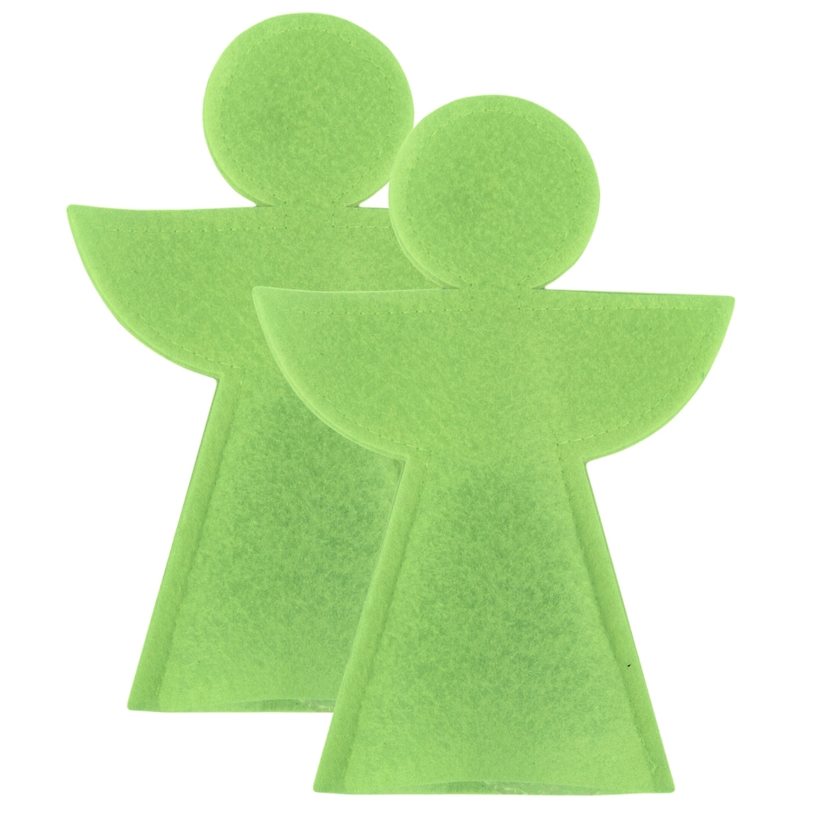 Christmas Bottle Decoration Angel Felt Green 36 Cm Set Of 2