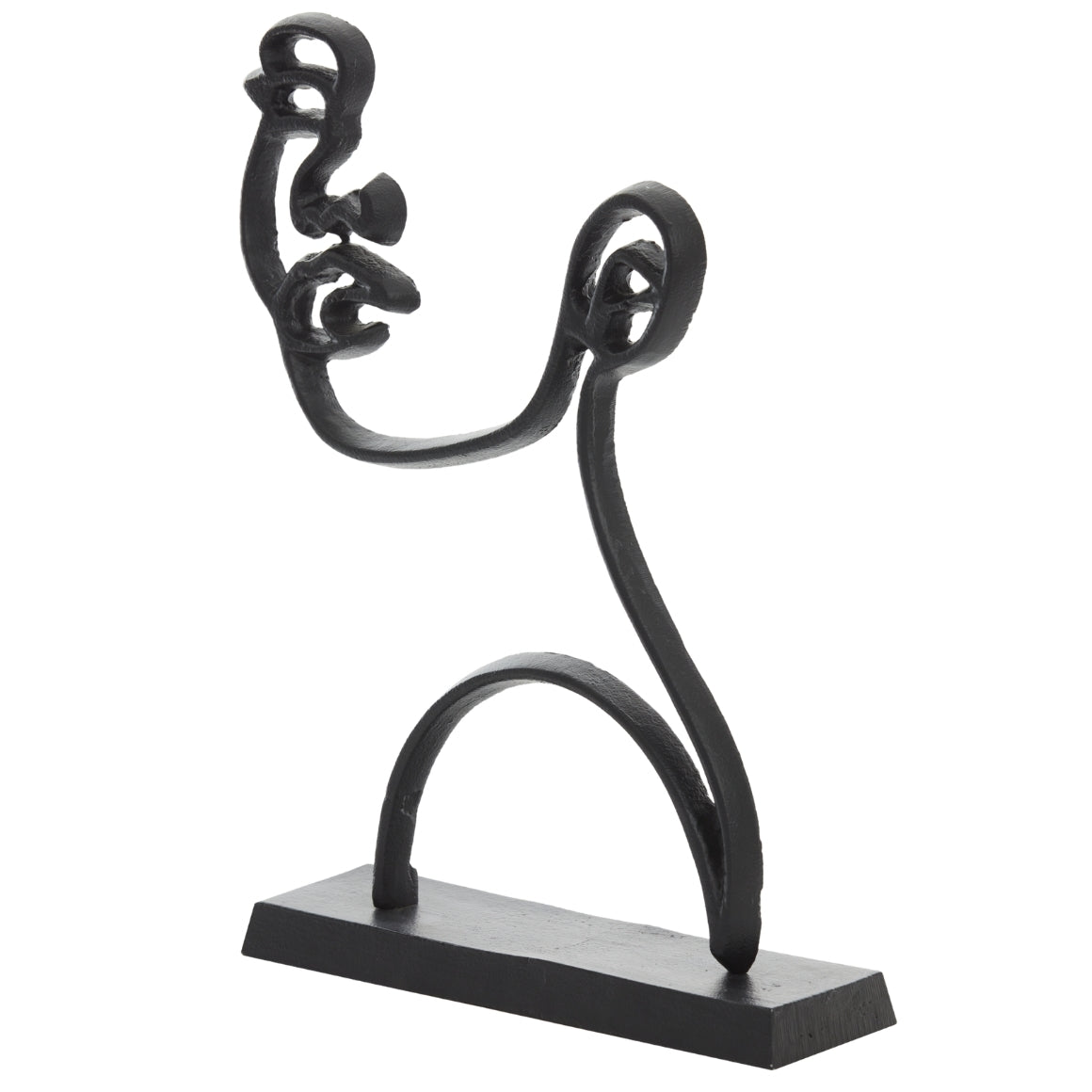 Light & Living Statue Face Matte Black 48 Cm