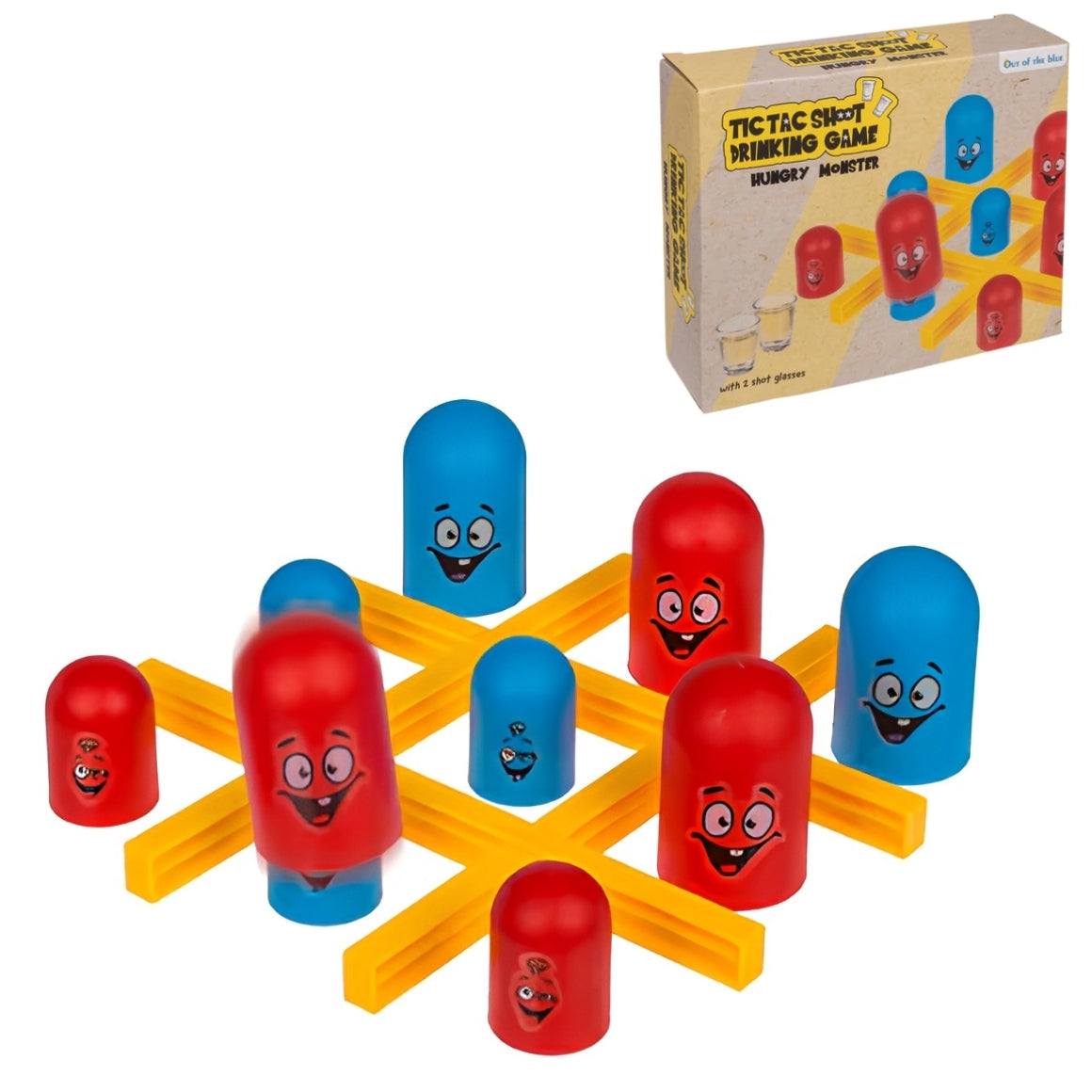 Out Of The Blue Tic Tac Toe Drinking Game With Glasses 24-piece