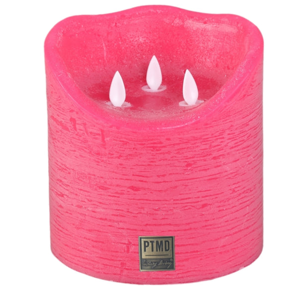 Ptmd Lumanare Pillar Led Xxl Roz Aprins 15 X 15 Cm