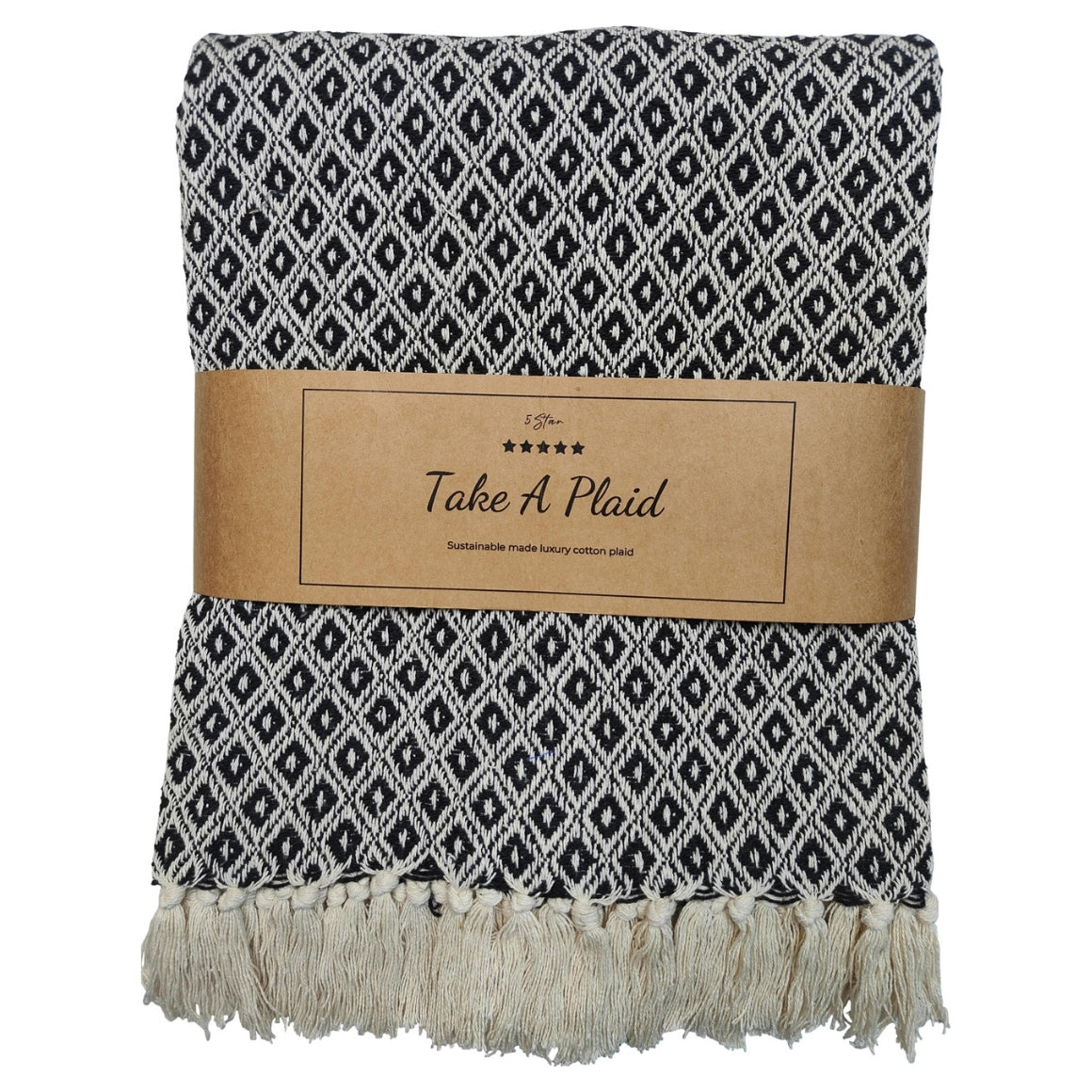 Take A Plaid 56 Recycled Cotton Black 130 X 180 Cm