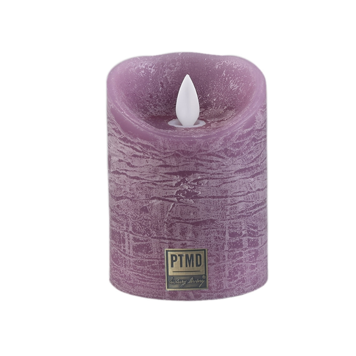 Ptmd Led Battery-operated Pillar Candle S Lilac 7.5 X 10 Cm