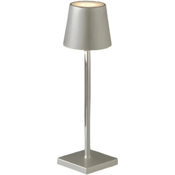Firenze Genopladelig Led Bordlampe Ip44 Sølvfarvet 38 Cm