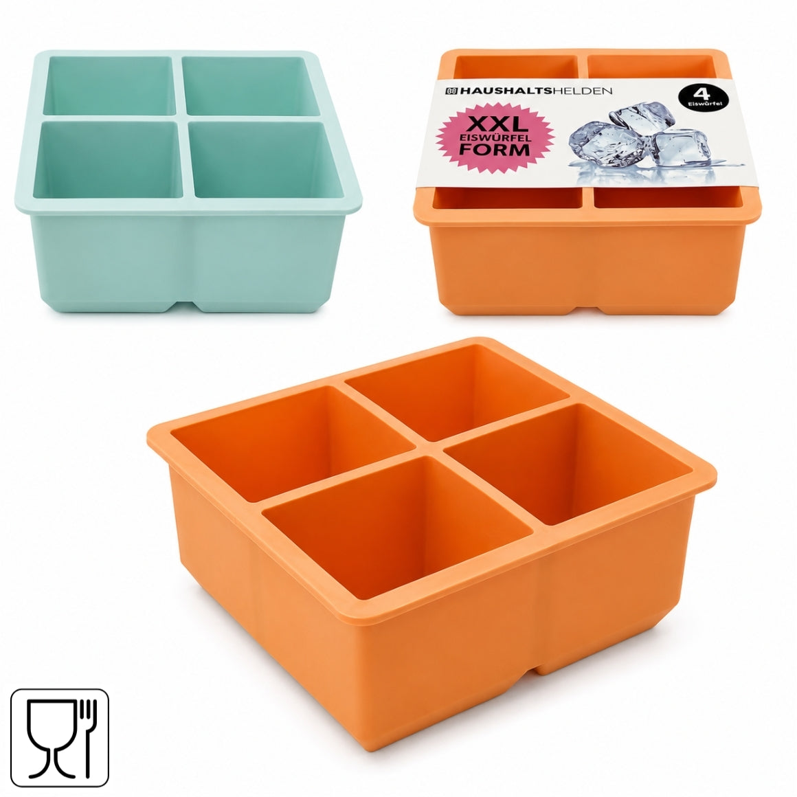 Xxl Ice Cube Tray 11.5 Cm 2 Assorted