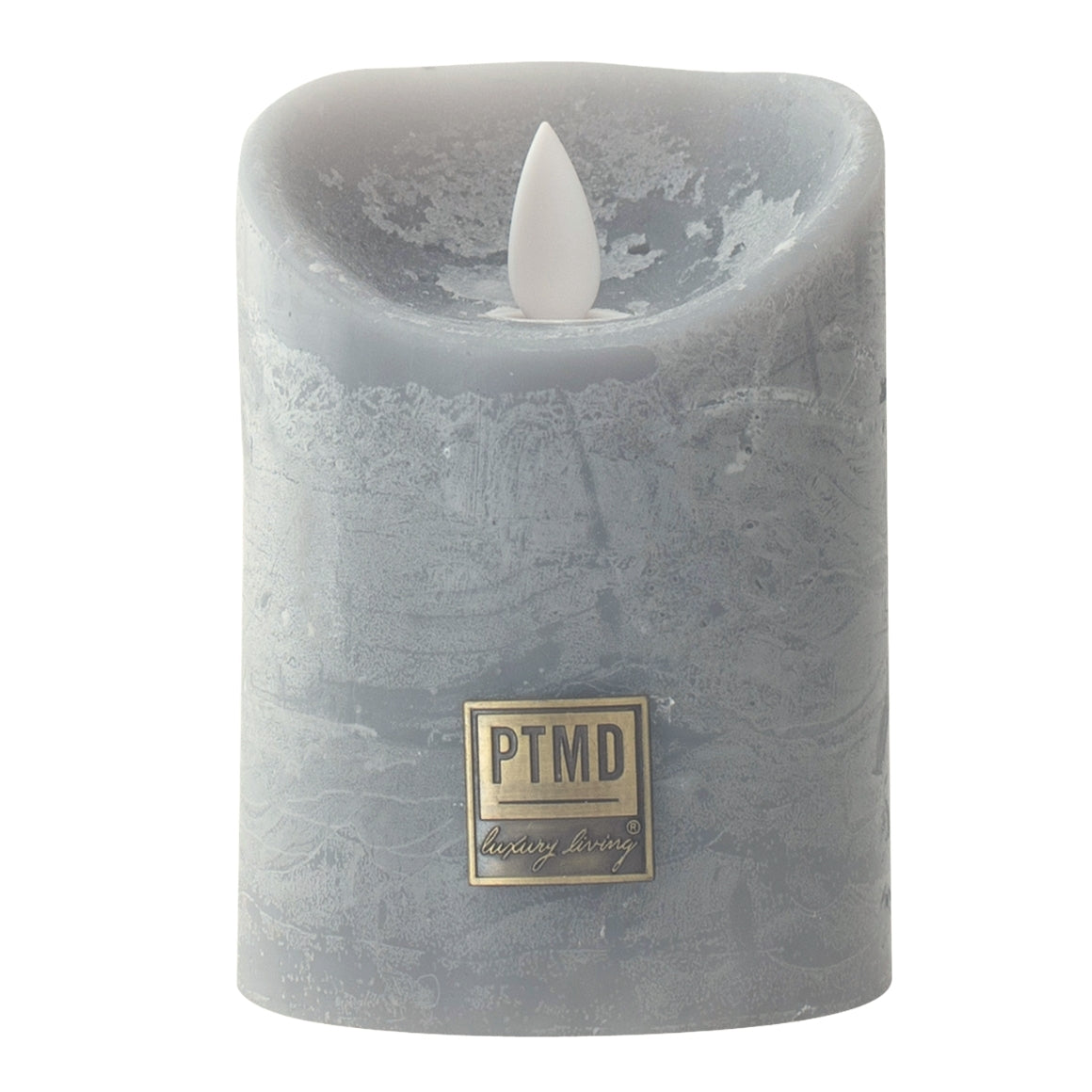 Ptmd Led Battery-operated Pillar Candle L Grey 10 X 15 Cm