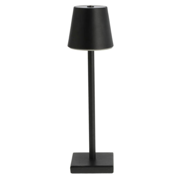 Lampada Da Tavolo Firenze Led Ricaricabile Ip44 Nera 38 Cm