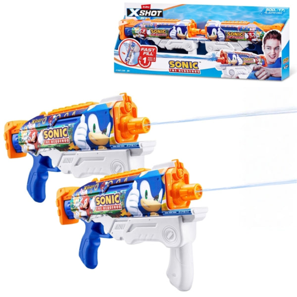 Pistola de água Zuru Xshot Skins Sonic 34 cm 2 peças