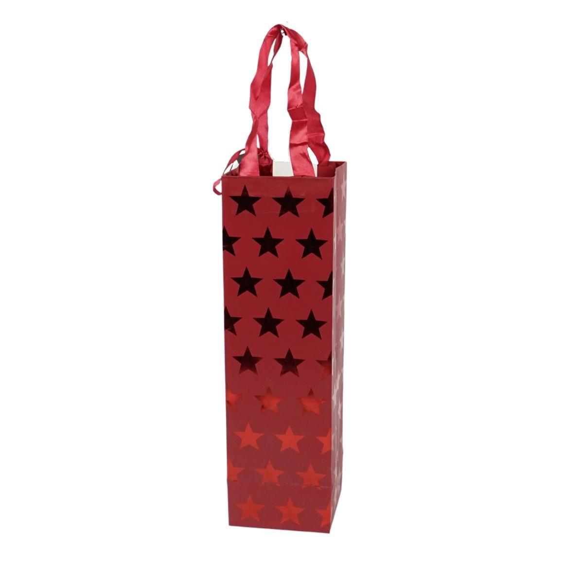 Migros Wine Gift Bag Red With Stars 50 Cm