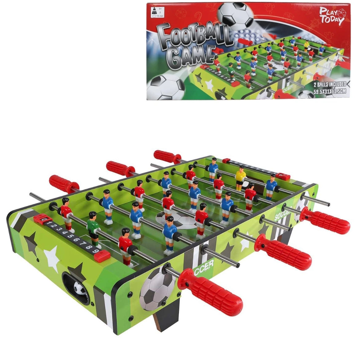 Play Today 9-a-side Foosball Table With 2 Balls 59.5 Cm