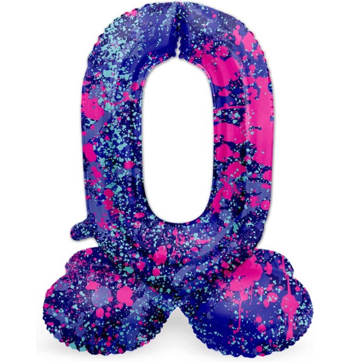 Folat Foil Balloon Standing 0 Paint Splash 41 Cm