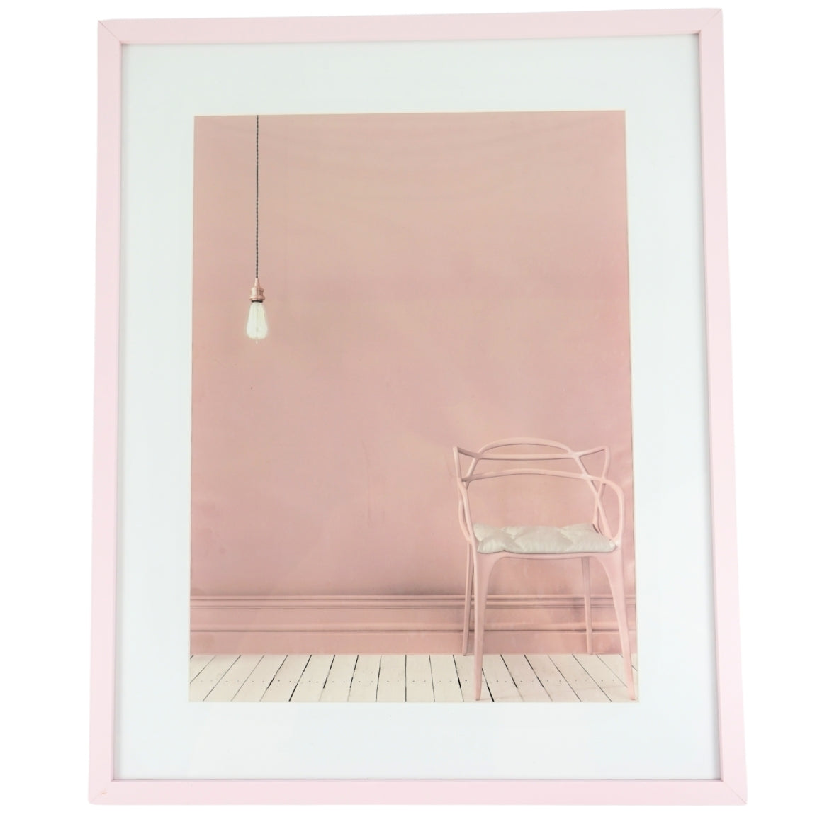 Pink Photo Frame With Passe-partout 30 X 40 Cm