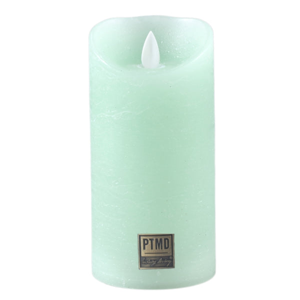 Ptmd Bougie Pilier Led à Piles M Vert Sauge 7,5 X 15 Cm