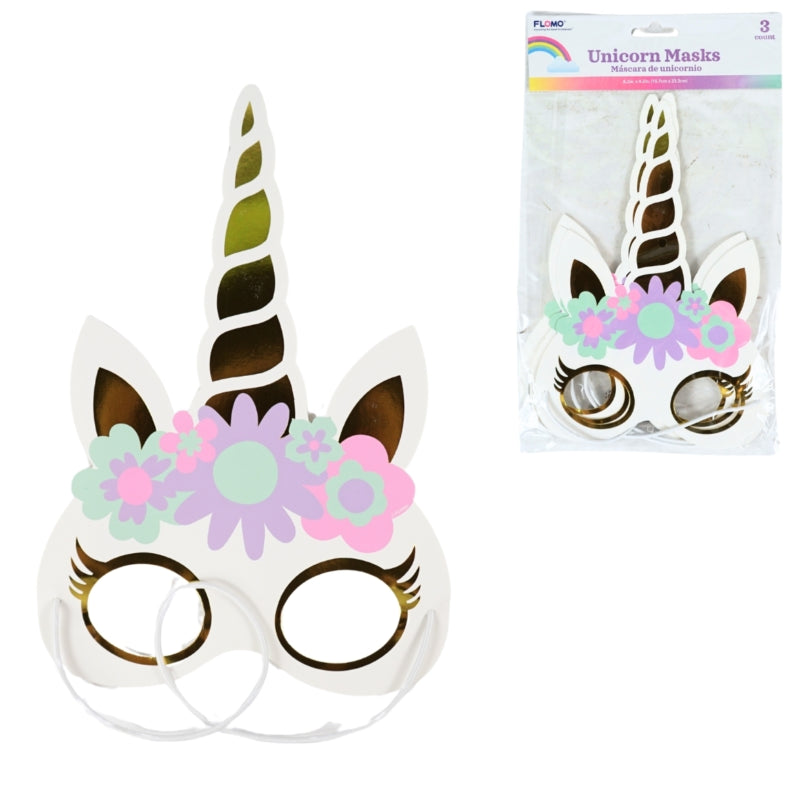 Flomo Unicorn Masks 23 Cm Set Of 3