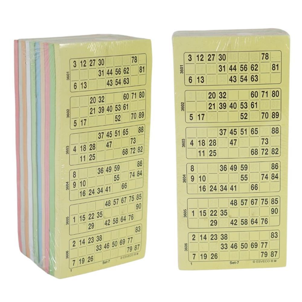 400229 Bingo Cards 1-90 Perforated Color Sets Single