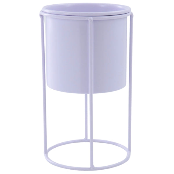 Housevitamin Flower Pot On Stand Metal Lilac 19 Cm