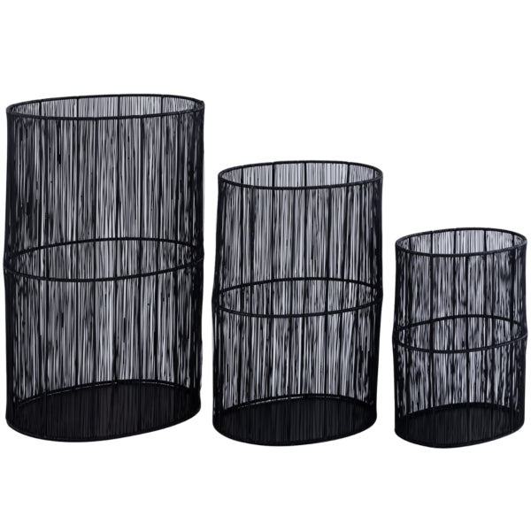 Ptmd Javi Wind Lantern Metal Negru 50 Cm Set De 3