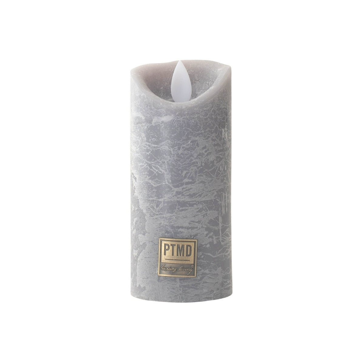 Ptmd Led Battery-operated Pillar Candle Xs Grey 5.5 X 12.5 Cm