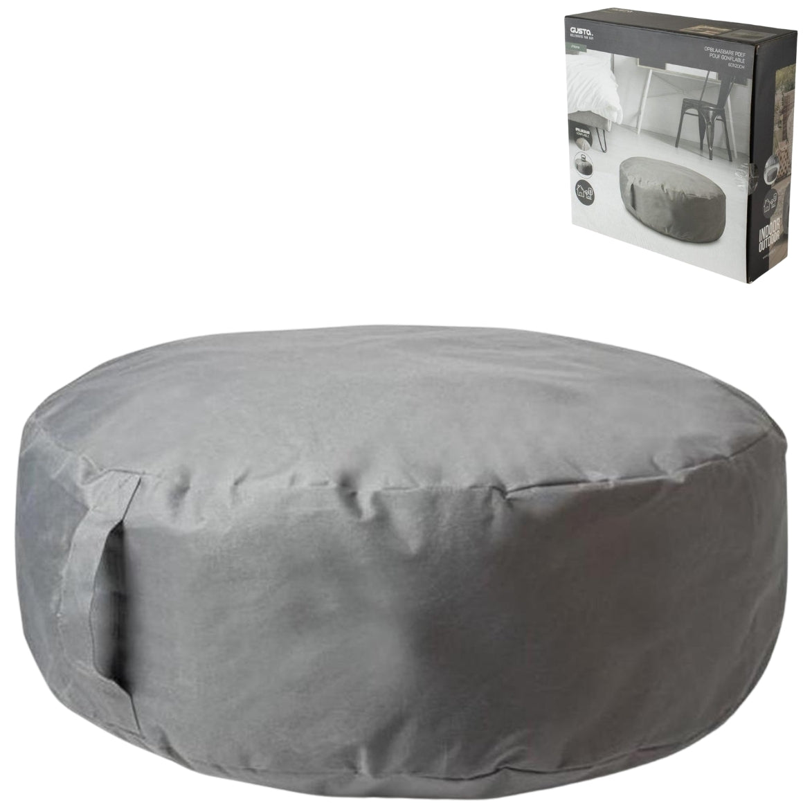 Gusta Inflatable Pouf Grey 60 Cm