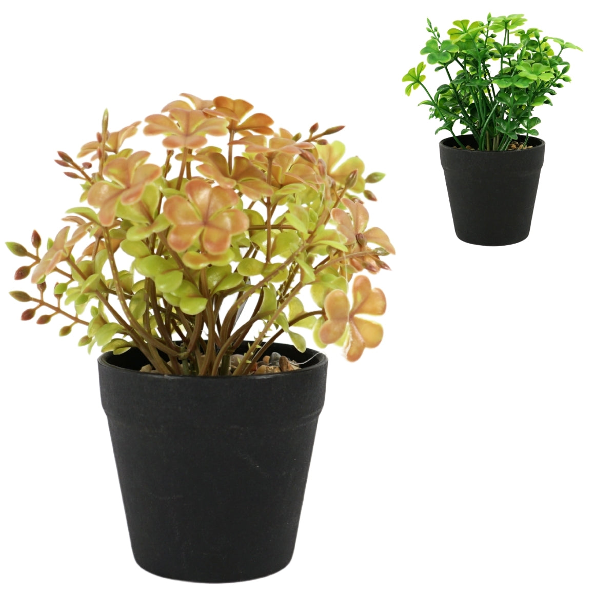 Artificial Clover Plant In Pot 18 Cm 2 Assorted