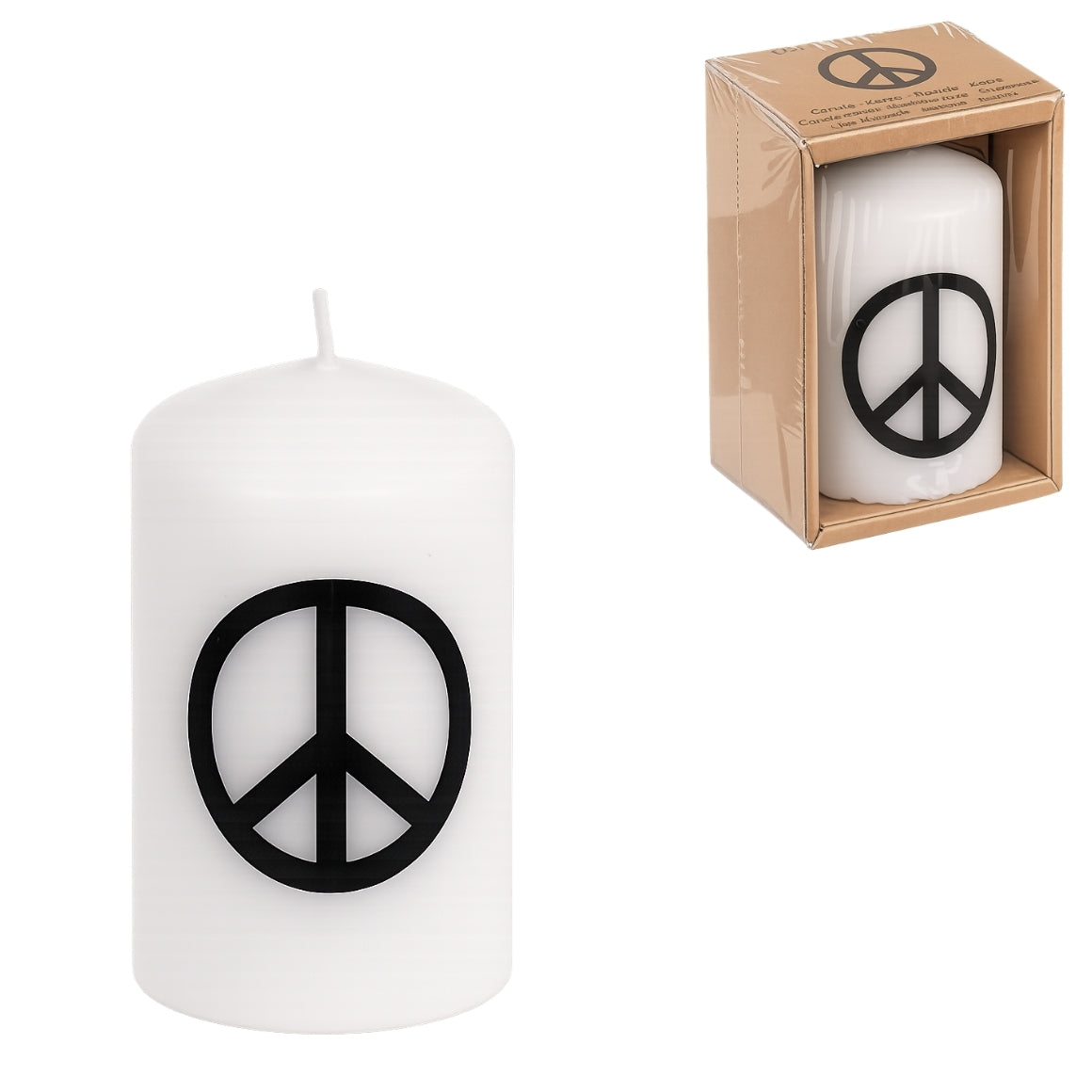 Out Of The Blue Pillar Candle Peace 6 X 8 Cm