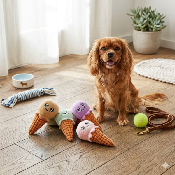 Ice Cream Dog Toy 23 Cm 4 Assorted