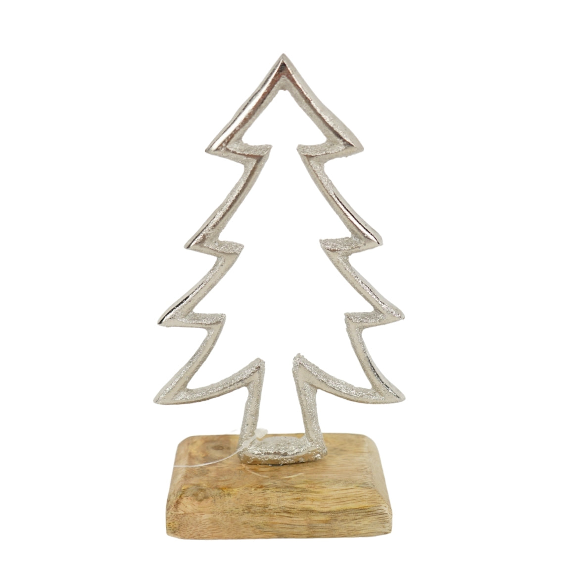 Pine Tree Sculpture On Mango Wood Base 17 Cm