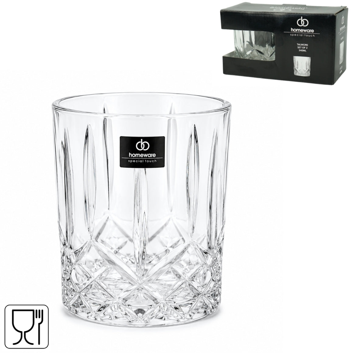 Homeware Drinking Glass Talmore 340 Ml 2 Pieces