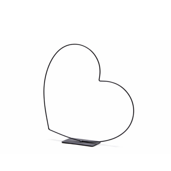 Decorative Heart Frame Horizontal Black 24 Cm