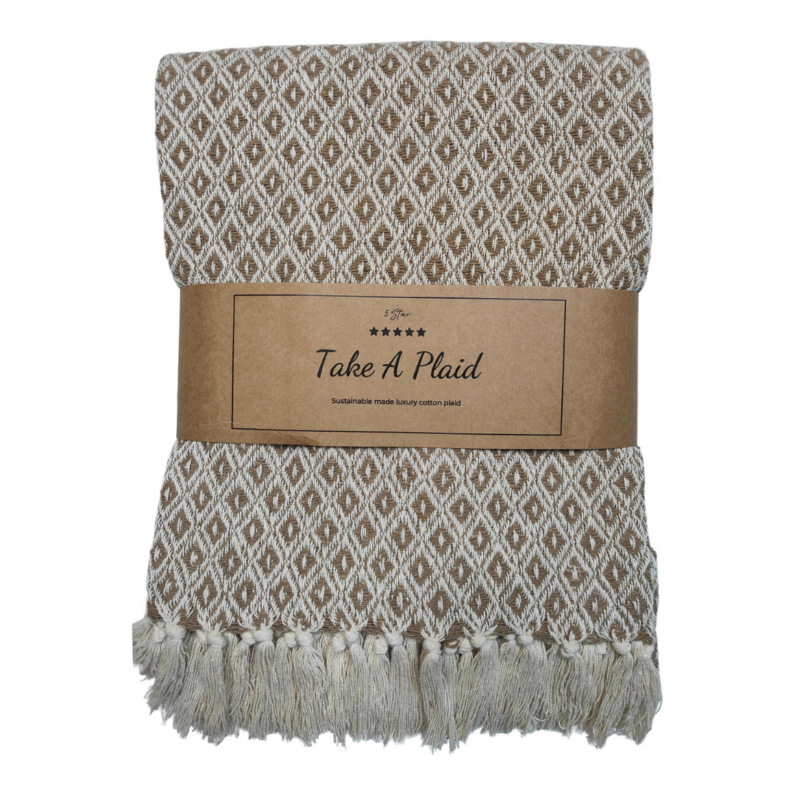 Take A Plaid 56 Recycled Cotton Beige 130 X 180 Cm