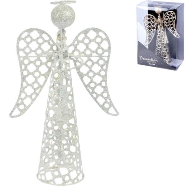Christmas Angel Sparkle Led Battery Operated White 30 Cm