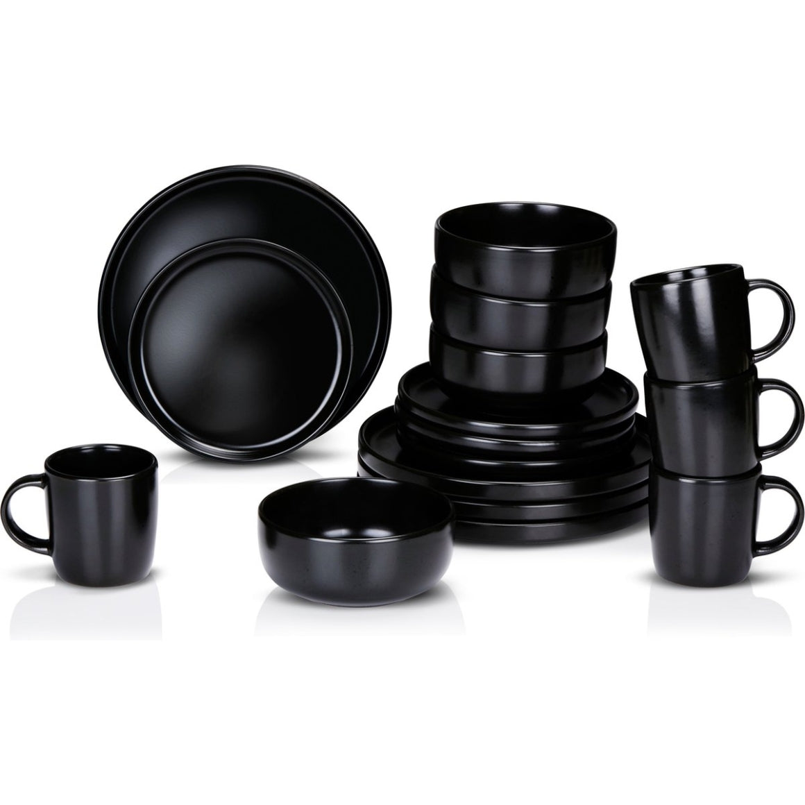 Alpina Dinnerware Set Black 16-piece
