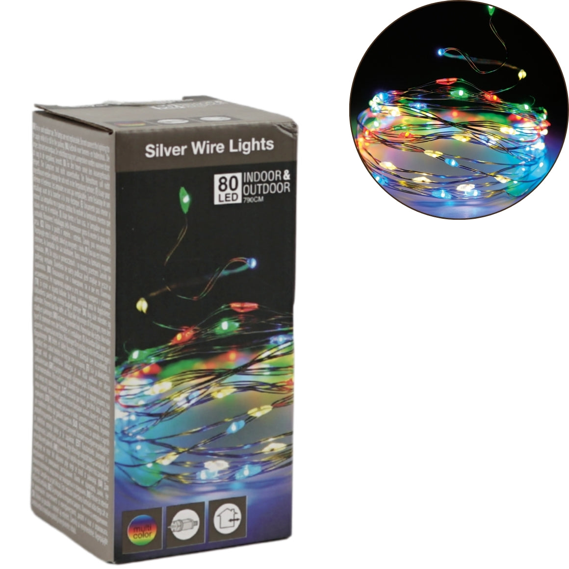 Light Chain 80 Led Eu Plug Multi Color 790 Cm