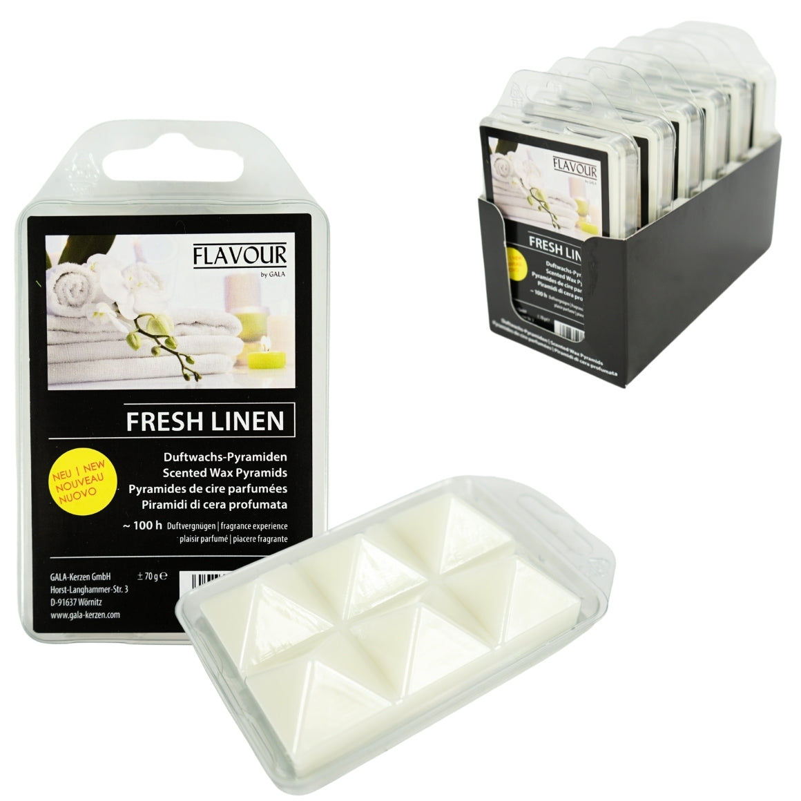 Gala Waxmelts Pyramid Fresh Linen 6 Pieces